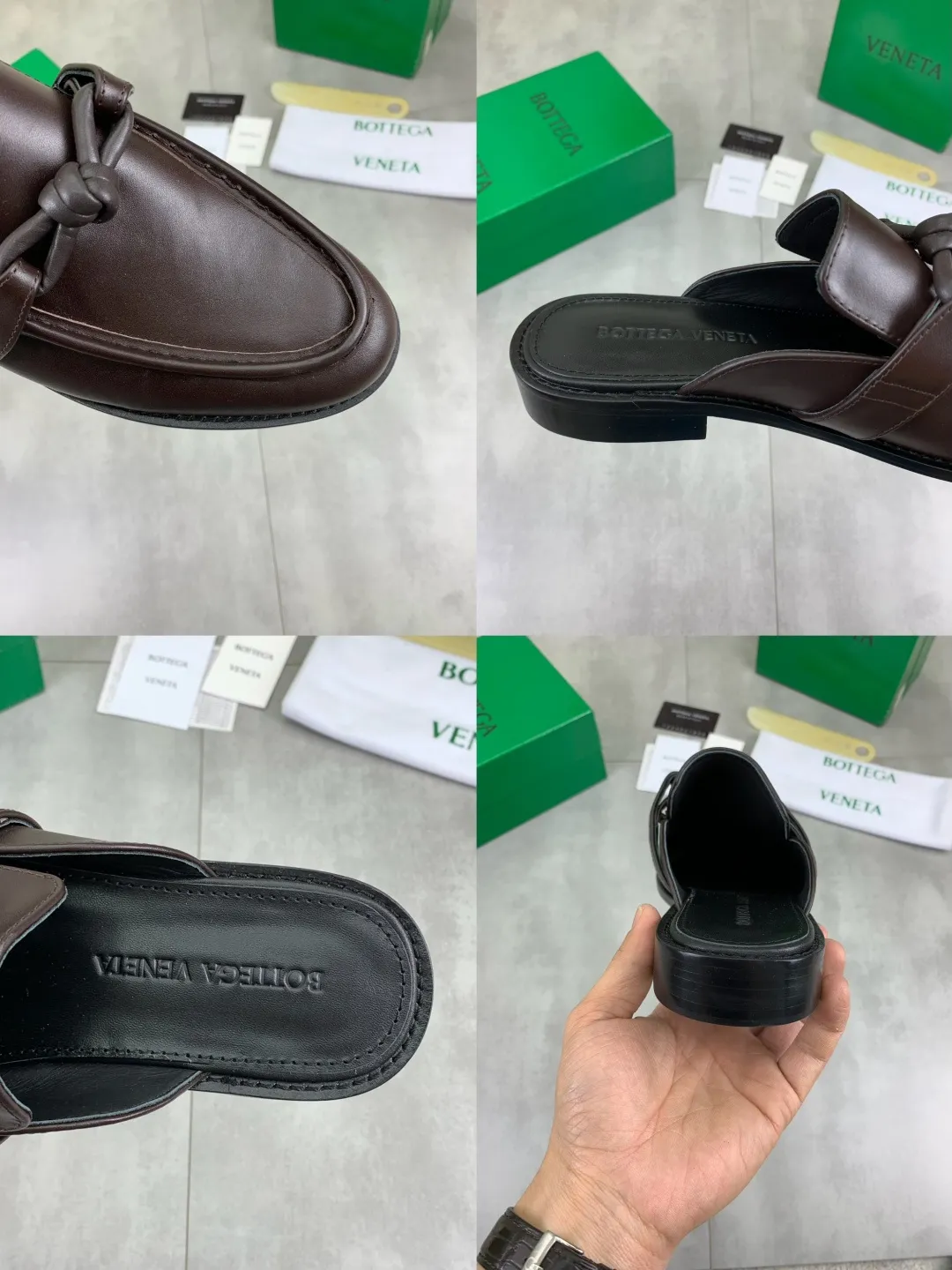 Men's shoes 💰P800 [New model] (genuine leather outsole) water-dyed cow lining 💰High-quality business couple half-slip leather shoes 💎💎💎 BOTTEGA VENETA official website synchronizes the latest top version of BV in the market, accepts material comparison, shoe type comparison, process comparison, practical and textured, versatile and suitable for any occasion, the more you look at it, the more flavorful it becomes. Purely hand-knitted craftsmanship - Upper material, calfskin imported from Italy 🇮🇹 - High-quality water-dyed cowhide lining - Original private model customized leather outsole -Size: Female 35-39 (40 ordered) Male 39-44 (38 45 can be customized) Color: Multiple colors available